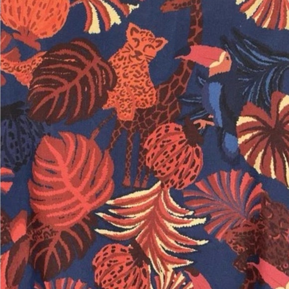 Farm Rio Tropical Botanical Animal‎ Boho Blouse Resort Top Size Medium Button Up - Picture 3 of 11